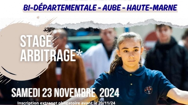 Inscription École d'arbitrage 23/11/24 - BAR SUR AUBE